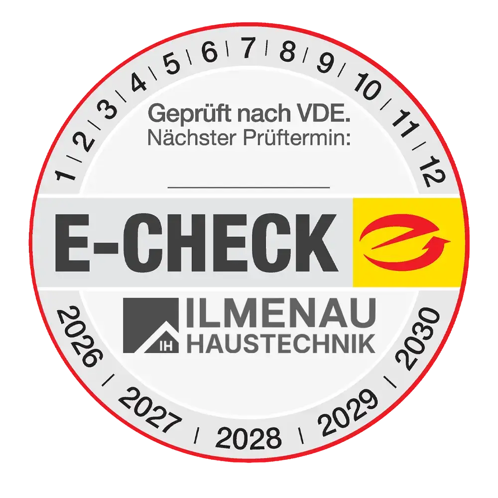 E-Check-Prüfplakette von Ilmenau Haustechnik